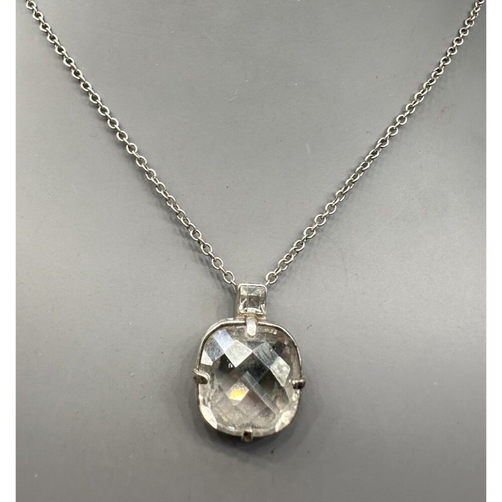 Brighton Cushion Cut Square Clear Crystal Pendant Necklace